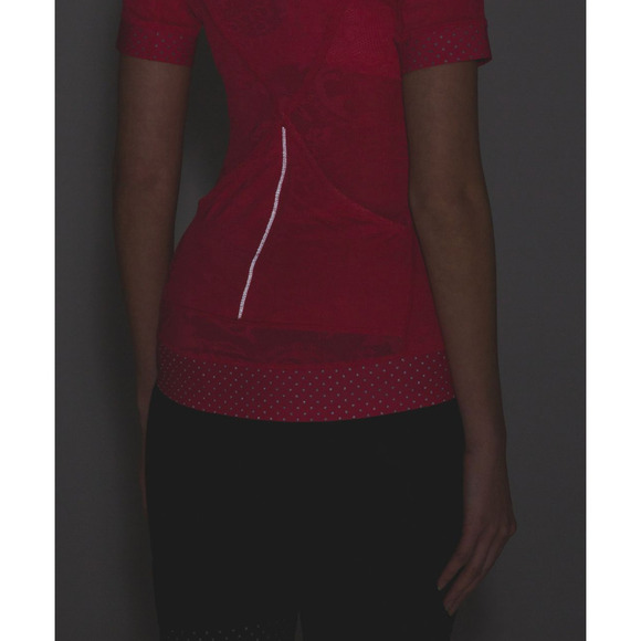 RARE Lululemon Lace Mesh Cycling Hiking Running Full Zip Jersey Pink 10 MINT - Picture 5 of 15